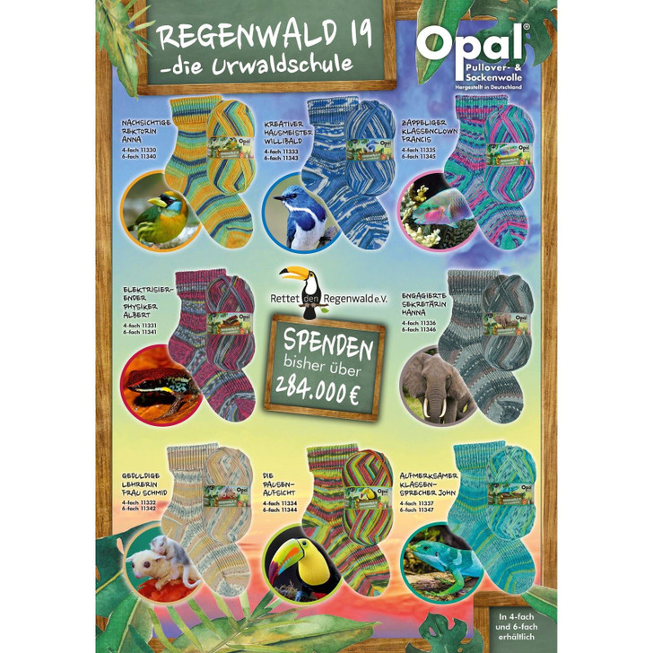 Opal "Rainforest 19" 4ply Sock Yarn - Full Range (OP-RF19)
