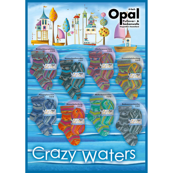 Opal "Crazy Water" 4ply Sock Yarn - Full Range