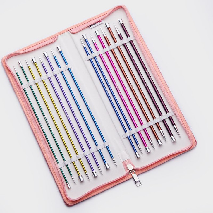 KnitPro Zing Set Straight / Single Point Knitting Needles Set Aluminium