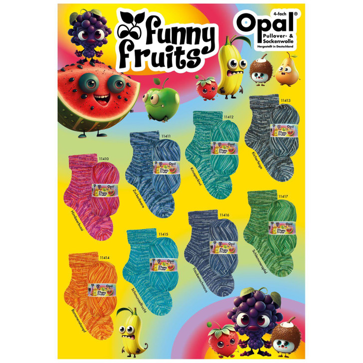 Opal "Funny Fruits" 4ply Sock Yarn - Full Range 