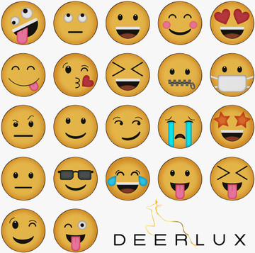 Deerlux Emoji Style Round Funny Smiley Face Kids Area Rug, Star Eyes Emoji Rug