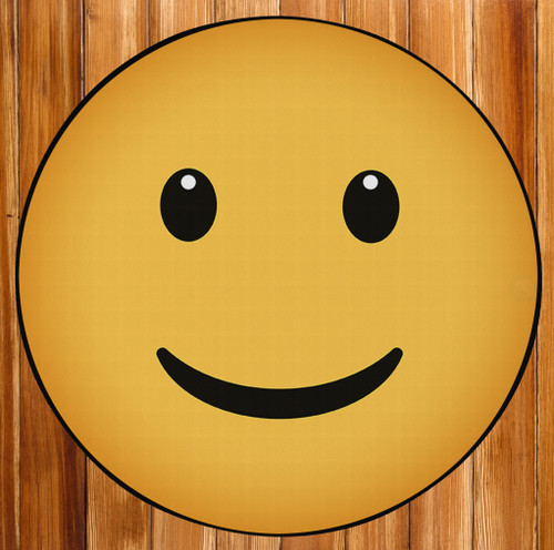 Deerlux Emoji Style Round Funny Smiley Face Kids Area Rug, Smiling Emoji Rug
