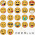 Deerlux Emoji Style Round Funny Smiley Face Kids Area Rug, Kissing Emoji Rug