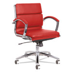 Alera Neratoli Low-Back Slim Profile Chair, Supports up to 275 lbs, Red Seat/Red Back, Chrome Base View Product Image