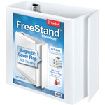 Cardinal FreeStand Easy Open Locking Slant-D Ring Binder, 3 Rings, 5" Capacity, 11 x 8.5, White View Product Image