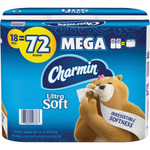 Charmin Ultra Soft Bathroom Tissue, Septic Safe, 2-Ply, White, 4 x 3.92, 264 Sheets/Roll, 18 Rolls/Carton View Product Image