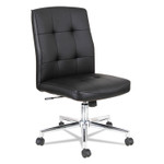 Alera Slimline Swivel/Tilt Task Chair, Supports up to 275 lbs., Black Seat/Black Back, Chrome Base View Product Image