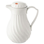 Hormel Poly Lined Carafe, Swirl Design, 64oz Capacity, White View Product Image