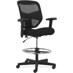 HON Prominent High-Back Task Stool, 28.1" Seat Height, Supports up to 250 lbs., Black Seat, Black Back, Black Base View Product Image