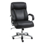 Alera Maxxis Series Big and Tall Bonded Leather Chair, Supports up to 500 lbs., Black Seat/Black Back, Chrome Base View Product Image