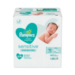 Pampers Sensitive Baby Wipes, White, Cotton, Unscented, 72/Pack, 8 Packs/Carton View Product Image