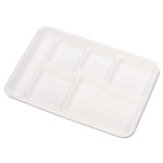 Chinet Heavy-Weight Molded Fiber Cafeteria Trays, 6-Comp, 8 1/2 x 12 1/2, 500/Carton View Product Image