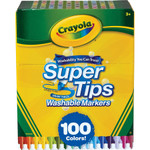 Crayola Super Tips Washable Markers, Broad/Fine Bullet Tip, Assorted Colors, 100/Set View Product Image
