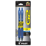Pilot G2 Premium Retractable Gel Pen, 0.7 mm, Blue Ink, Smoke Barrel, 2/Pack View Product Image