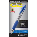 Pilot G2 Premium Retractable Gel Pen, 0.38 mm, Blue Ink, Clear/Blue Barrel, Dozen View Product Image