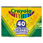 Crayola Ultra-Clean Washable Markers, Fine Bullet Tip, Classic Colors, 40/Set View Product Image