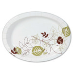 Dixie Ultra Pathways Heavyweight Oval Platters, 8 1/2 x 11, Green/Burgundy, 500/Carton View Product Image