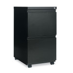 Alera Two-Drawer Metal Pedestal File with Full-Length Pull, 14.96w x 19.29d x 27.75h, Black View Product Image