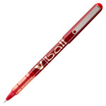 Pilot VBall Liquid Ink Stick Roller Ball Pen, Fine 0.7mm, Red Ink/Barrel, Dozen View Product Image