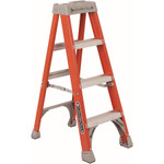 Louisville Fiberglass Heavy Duty Step Ladder, 23" Working Height, 300 lbs Capacity, 3 Step, Orange View Product Image