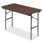 Iceberg Economy Wood Laminate Folding Table, Rectangular, 48w x 24d x 29h, Walnut View Product Image