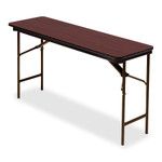 Iceberg Premium Wood Laminate Folding Table, Rectangular, 60w x 18d x 29h, Mahogany View Product Image