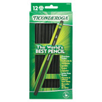 Ticonderoga Pencils, HB (#2), Black Lead, Black Barrel, Dozen View Product Image