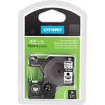 DYMO D1 High-Performance Polyester Permanent Label Tape, 0.75" x 18 ft, Black on White View Product Image