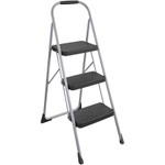 Cosco 3-Step Big Step Folding Stool, 200 lb Capacity, 17.75w x 28d x 45.63h, Light Gray View Product Image