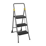 Cosco Commercial 3-Step Folding Stool, 300 lb Capacity, 20.5w x 32.63d x 52.13h, Gray View Product Image