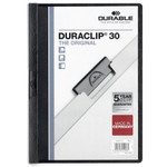 Durable Vinyl DuraClip Report Cover w/Clip, Letter, Holds 30 Pages, Clear/Black, 25/Box View Product Image