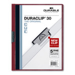 Durable Vinyl DuraClip Report Cover w/Clip, Letter, Holds 30 Pages, Clear/Maroon, 25/Box View Product Image
