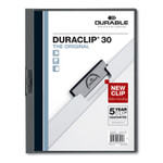 Durable Vinyl DuraClip Report Cover, Letter, Holds 30 Pages, Clear/Graphite, 25/Box View Product Image