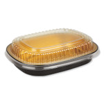 Durable Packaging Aluminum Closeable Containers, 23 oz, 6.25 x 1.25 x 4.38, Black/Gold, 100/Carton View Product Image