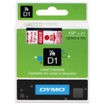 DYMO D1 High-Performance Polyester Removable Label Tape, 0.5" x 23 ft, Red on Clear View Product Image