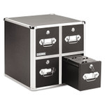 Vaultz 4-Drawer CD File Cabinet, Holds 660 Folders or 240 Slim/120 Standard Cases, Black View Product Image