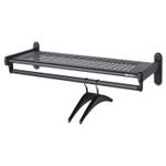 Quartet Metal Wall Shelf Rack, Powder Coated Textured Steel, 36w x 14.5d x 6h, Black View Product Image