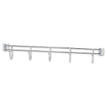 Alera Hook Bars For Wire Shelving, Five Hooks, 24" Deep, Silver, 2 Bars/Pack View Product Image