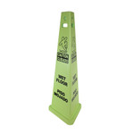 Impact TriVu 3-Sided Wet Floor Safety Sign, Yellow/Green, 14.75 x 4.75 x 40, Plastic, 3/Carton View Product Image