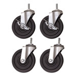 Alera Optional Casters for Wire Shelving, 200 lbs/Caster, Gray/Black, 4/Set View Product Image