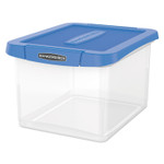 Bankers Box Heavy Duty Plastic File Storage, Letter/Legal Files, 14" x 17.38" x 10.5", Clear/Blue, 2/Pack View Product Image