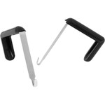 Quartet Adjustable Cubicle Hangers, 1 1/2" - 3" Panels, Aluminum/Black, 2/Set View Product Image