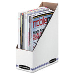 Bankers Box Corrugated Cardboard Magazine File, 4 x 9 1/4 x 11 3/4, White, 12/Carton View Product Image