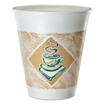 Dart Cafe G Foam Hot/Cold Cups, 8 oz, Brown/Green/White, 25/Pack View Product Image