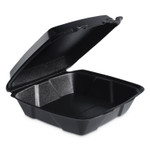 Dart Insulated Foam Hinged Lid Containers, 1-Compartment, 9 x 9.4 x 3, Black, 200/CT View Product Image