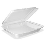 Dart Carryout Food Container, Foam Hinged 1-Comp, 9 1/2 x 9 1/4 x 3, 200/Carton View Product Image