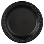 Dart Quiet Classic Laminated Foam Dinnerware, Plate, 9" dia, Black, 125/Pk, 4 Pks/Ctn View Product Image