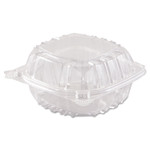 Dart ClearSeal Hinged-Lid Plastic Containers, 6 x 5 4/5 x 3, Clear, 500/Carton View Product Image