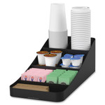 Mind Reader Trove Seven-Compartment Coffee Condiment Organizer, Black, 7 3/4 x 16 x 5 1/4 View Product Image