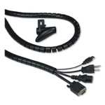 Innovera Cable Management Coiled Tube, 0.75" Dia x 77.5" Long, Black View Product Image